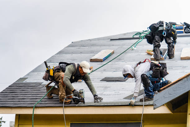 Professional Gutter Installation technician working in Oakland, TX